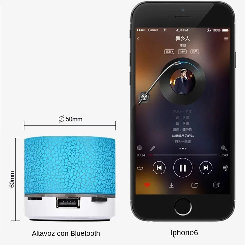 Mini Portable Wireless Bluetooth Speaker Sound Music Box Blutooth With LED Lights For PC Phone Subwoofer Bluetooth HiFi Speaker