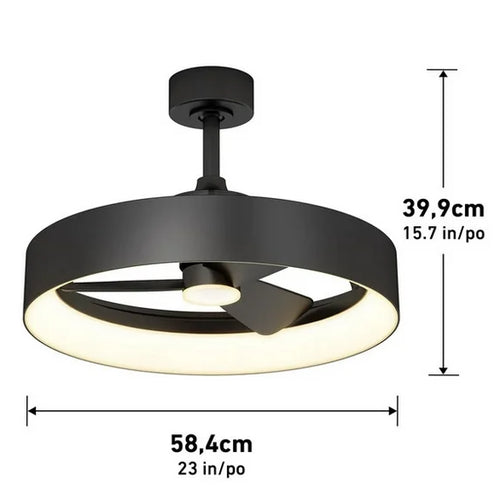 Artika Austin 23" LED Chandelier Ceiling Fan Fandelier, Black
