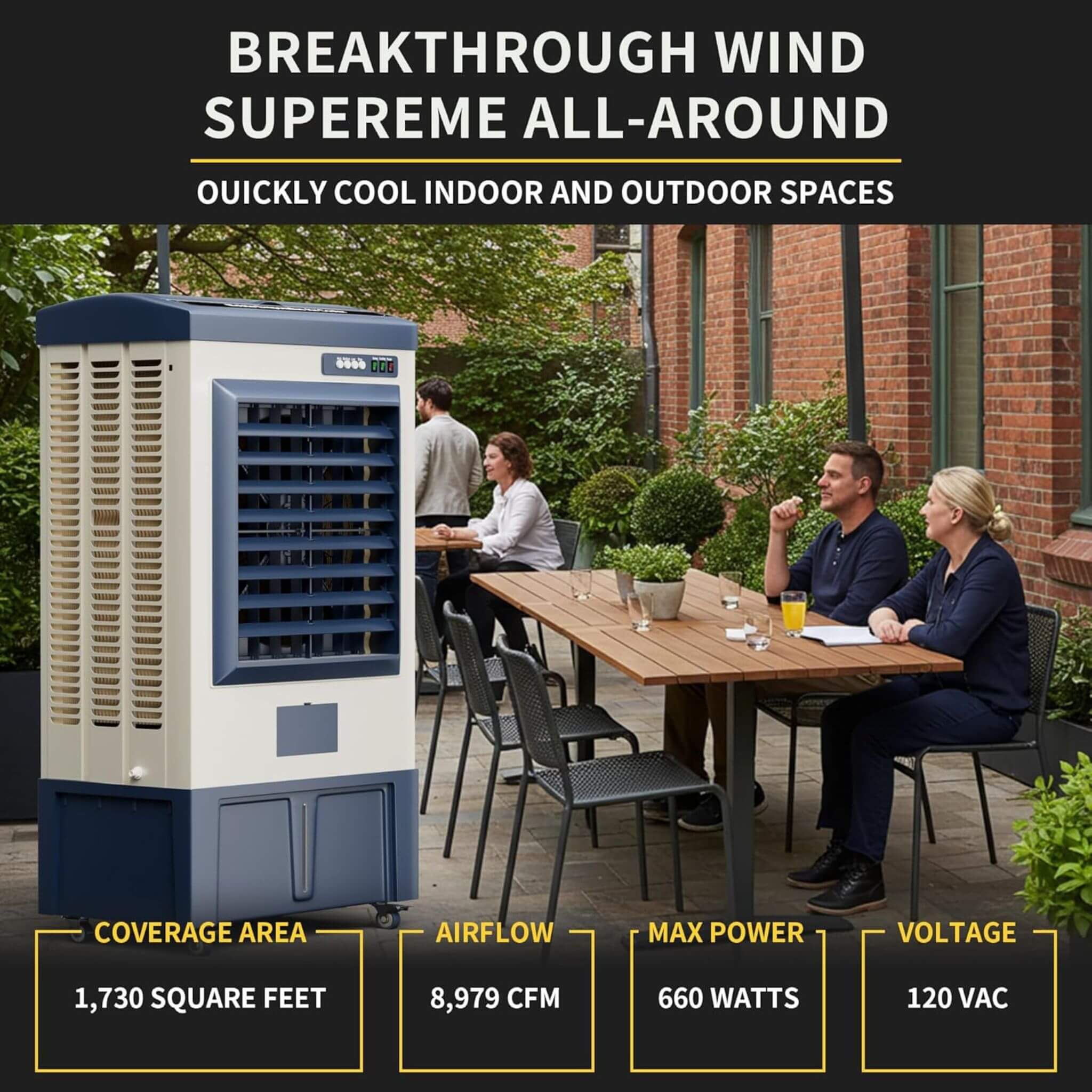 Heavy-Duty Industrial Outdoor Swamp Cooling Fan with Auto Fill