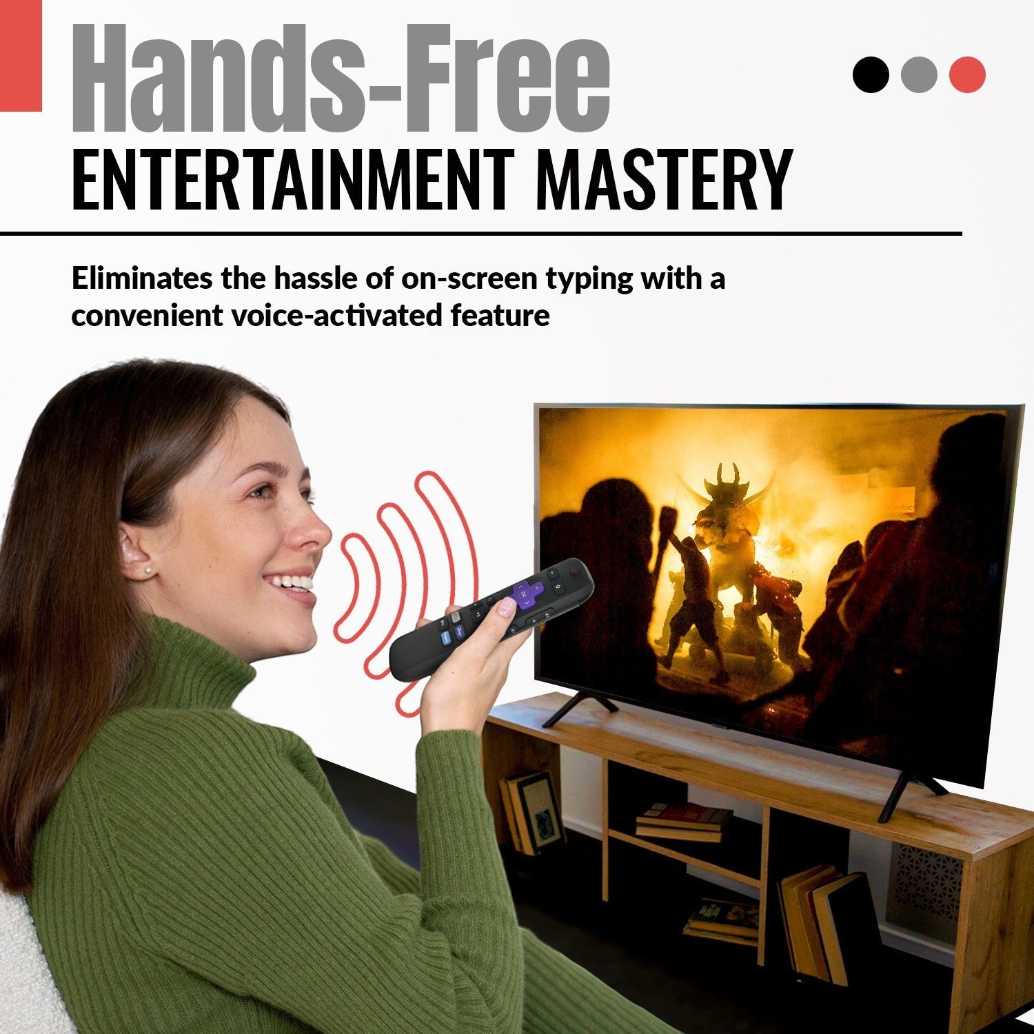 Anderic Substitute for Roku RC-AL4 TV Streaming Remote Control 3226000437 [RCGZ1, NO GAME KEYS / FINDER]